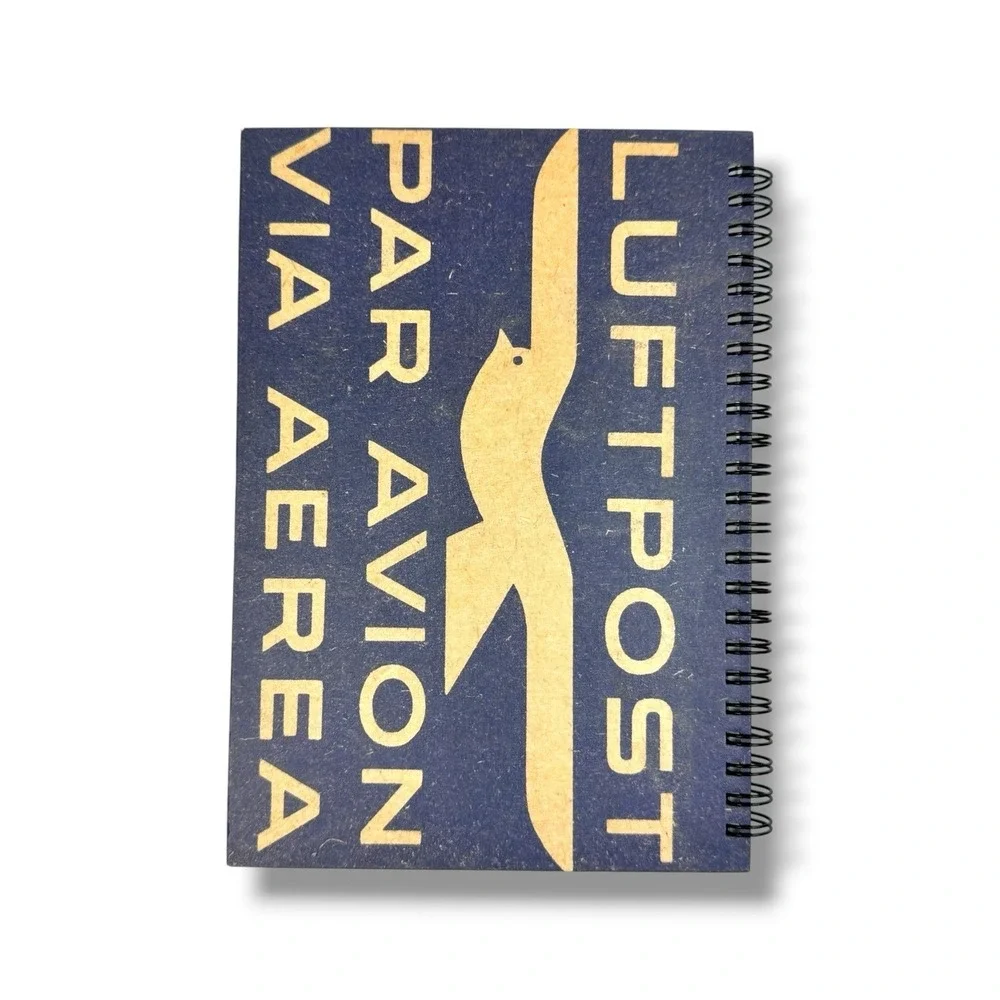 AIR MAIL Par Avion NOTEBOOK Journal Spiral Bound HC 63 Blank Pgs Chronical Books